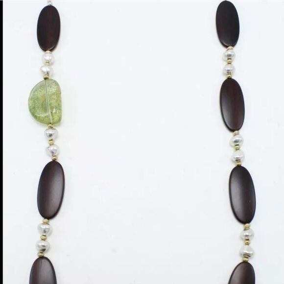 The SAK 30" Beaded Brown Strand Necklace NWT - Picture 3 of 3